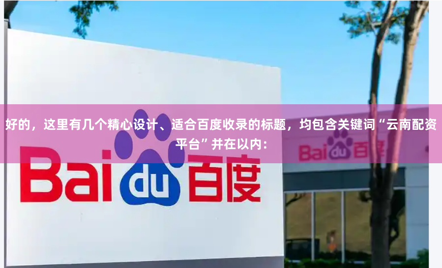 好的，这里有几个精心设计、适合百度收录的标题，均包含关键词“云南配资平台”并在以内：