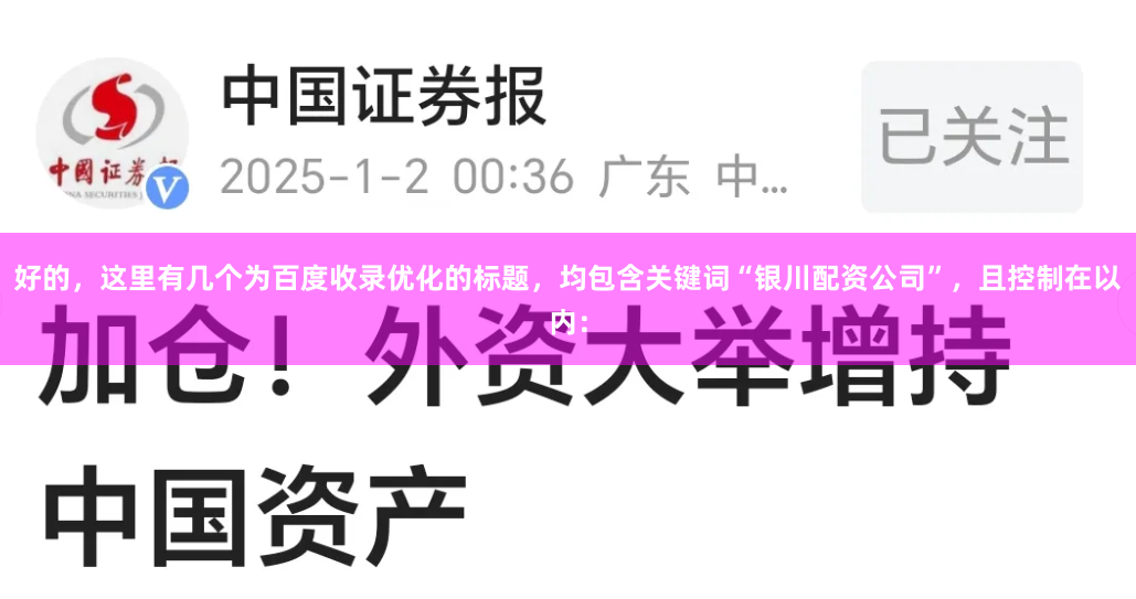 好的，这里有几个为百度收录优化的标题，均包含关键词“银川配资公司”，且控制在以内：