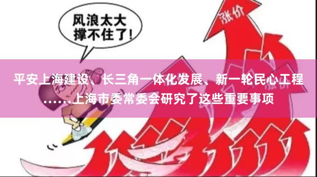 平安上海建设、长三角一体化发展、新一轮民心工程……上海市委常委会研究了这些重要事项